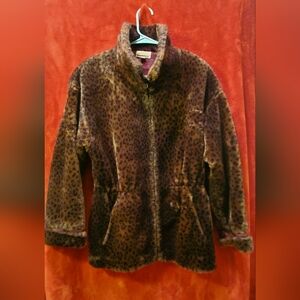 Leopard Print Faux Fur Coat